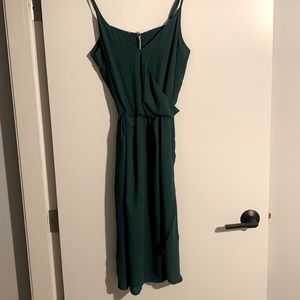 Never warn emerald green knee length summer dress